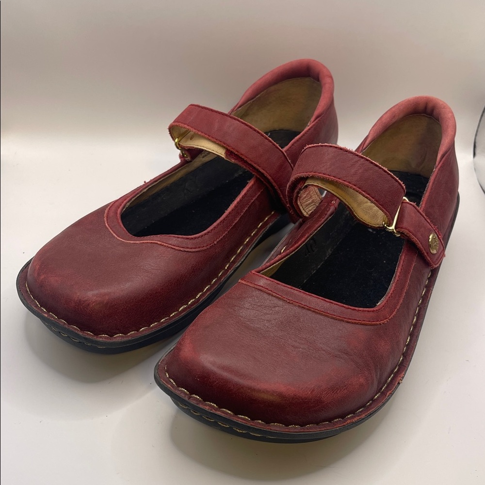 Algeria By PGlite Red Mary Jane Leather Upper Shoes 40 / 9